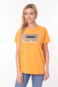 оранжевый фото Женская футболка 900685 купить в Одессе по оптовым ценам