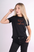 черный фото Женская футболка 1061 купить в Одессе по оптовым ценам