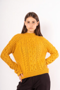горчичный фото Женский свитер 4008 купить в Одессе по оптовым ценам