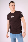 коричневый фото Мужская футболка 0631 купить в Одессе по оптовым ценам