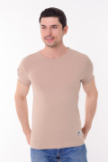 бежевый фото Мужская футболка 900719 купить в Одессе по оптовым ценам