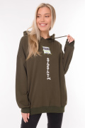 хаки фото Женское худи 900581 купить в Одессе по оптовым ценам