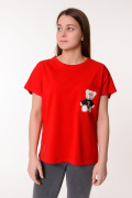 красный фото Женская футболка К9.0681 купить в Одессе по оптовым ценам