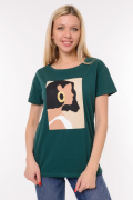 зеленый фото Женская футболка 900610 купить в Одессе по оптовым ценам