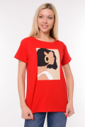 красный фото Женская футболка 900610 купить в Одессе по оптовым ценам