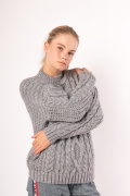 серый фото Женский свитер 4018 купить в Одессе по оптовым ценам