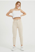 бежевый фото Женские джинсы 5003 купить в Одессе по оптовым ценам