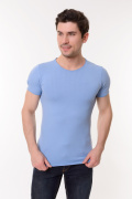 голубой фото Мужская футболка Е9.0656 купить в Одессе по оптовым ценам