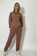коричневый фото Женский спортивный костюм 1050 купить в Одессе по оптовым ценам