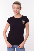 черный фото Женская футболка 900628 купить в Одессе по оптовым ценам