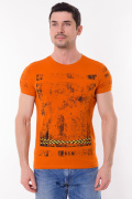 оранжевый фото Мужская футболка 01002 купить в Одессе по оптовым ценам