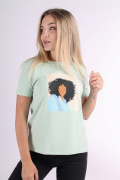 мята фото Женская футболка 1076 купить в Одессе по оптовым ценам