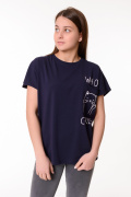 темно синий фото Женская футболка К9.0686 купить в Одессе по оптовым ценам