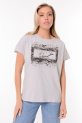 серый фото Женская футболка 900709 купить в Одессе по оптовым ценам
