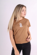 коричневый фото Женская футболка 1074 купить в Одессе по оптовым ценам