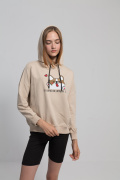 бежевый фото Женская толстовка 1004 купить в Одессе по оптовым ценам