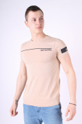 бежевый фото Мужская футболка 0634 купить в Одессе по оптовым ценам