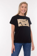черный фото Женская футболка 900691 купить в Одессе по оптовым ценам