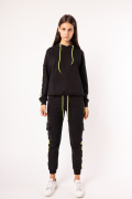 черный фото Женский спортивный костюм 900661 купить в Одессе по оптовым ценам