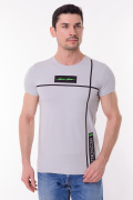 светло-серый фото Мужская футболка 01004 купить в Одессе по оптовым ценам