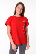 красный фото Женская футболка К9.0686 купить в Одессе по оптовым ценам