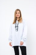 белый фото Женский свитшот К9.0643 купить в Одессе по оптовым ценам