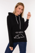 черный фото Женская толстовка K9.0379 купить в Одессе по оптовым ценам