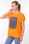 оранжевый фото Женская футболка 900616 купить в Одессе по оптовым ценам