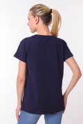темно синий фото Женская футболка 900616 купить в Одессе по оптовым ценам