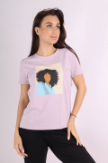 сиреневый фото Женская футболка 1076 купить в Одессе по оптовым ценам