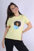желтый фото Женская футболка 1076 купить в Одессе по оптовым ценам