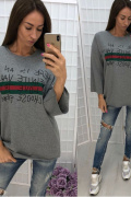 серый фото Женский свитшот оптом купить в Одессе по оптовым ценам