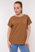 коричневый фото Женская футболка 900676 купить в Одессе по оптовым ценам