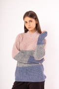 пудра-серый-джинс фото Женский свитер 4016 купить в Одессе по оптовым ценам