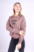 коричневый фото Женский свитшот 1018 купить в Одессе по оптовым ценам