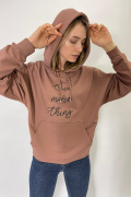 коричневый фото Женский свитшот 1052 купить в Одессе по оптовым ценам