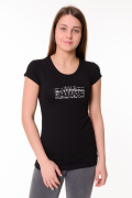 черный фото Женская футболка К9.0729 купить в Одессе по оптовым ценам