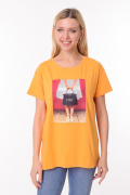 оранжевый фото Женская футболка 900760 купить в Одессе по оптовым ценам